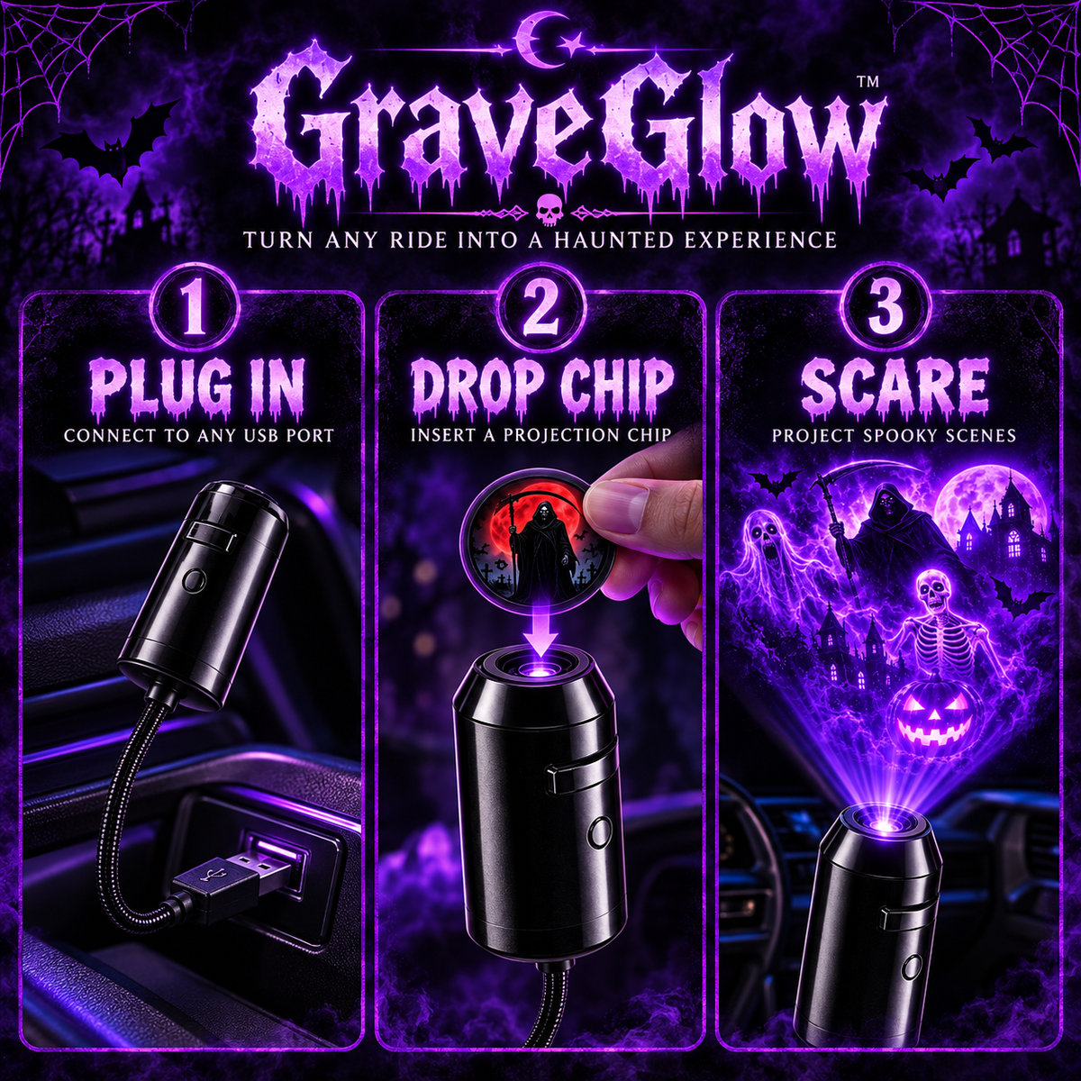 GraveGlow - USB Projector