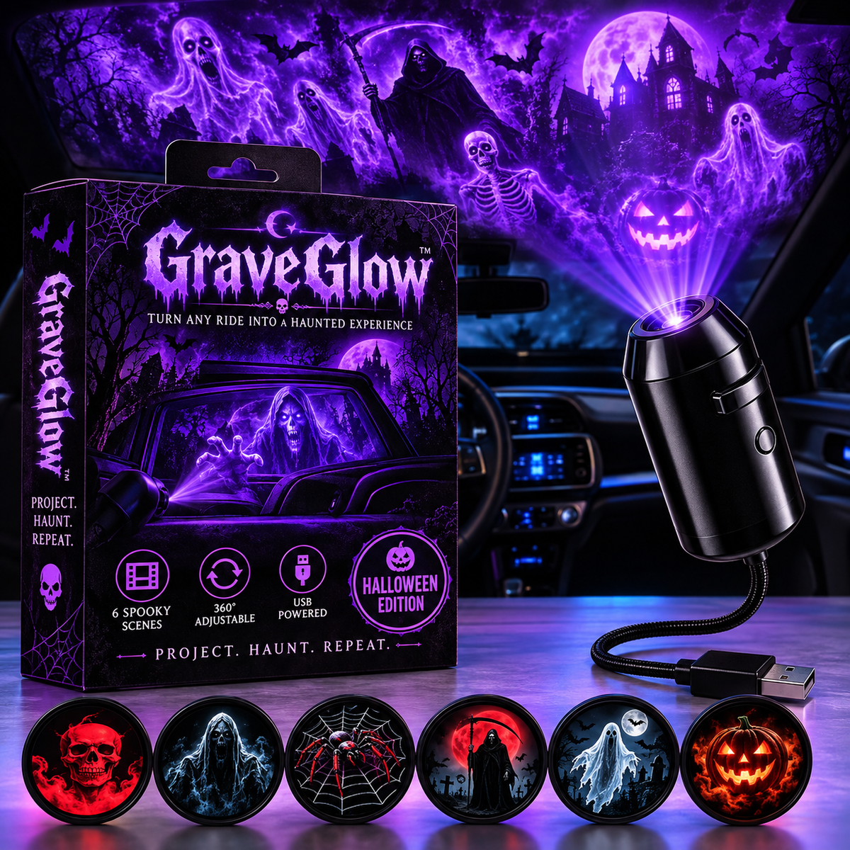 GraveGlow - USB Projector